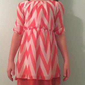 Peach chevron dress
